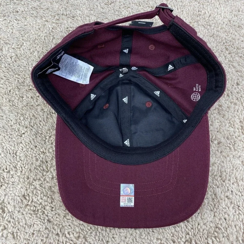 Texas A&M Aggies Adidas Hat Maroon White Script Adjustable‎ Slouch Dad Cap NWT